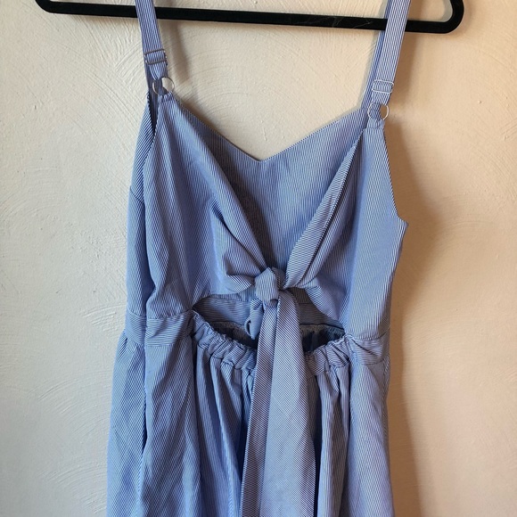 melloday blue striped tie back dress - Picture 5 of 6